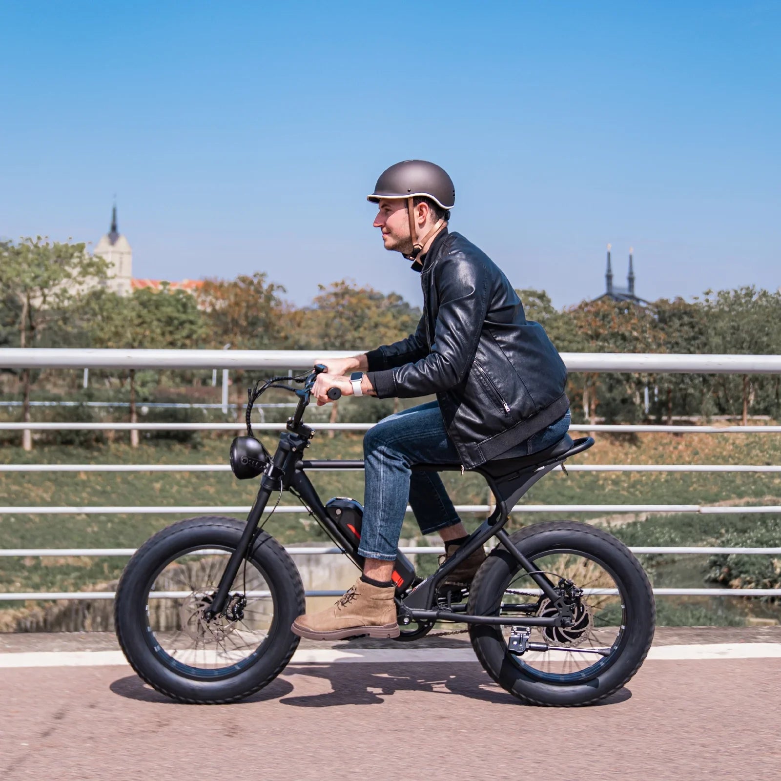 MACFOX Electric Bike, Ebike 500W/48V/10.4Ah, 20" Fat Tire Electric Bicycles Up to 20MPH & 40 Miles with Retro Motorcycle Design, Removable Battery, 50N.m Max Torque