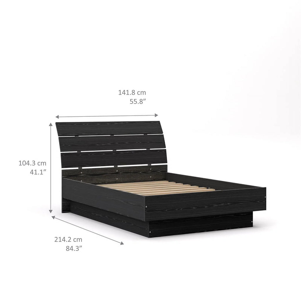 Home Square 2 Piece Furniture Set with Platform Full Bed and 2 Drawer Nightstand