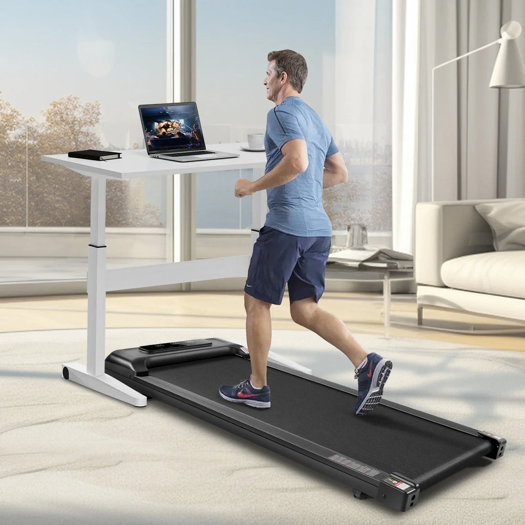 Tikmboex 2.5HP Under Desk Treadmill with LED Display and Remote & APP Dual Control, Portable and Installation-Free Treadmill for Home/Office