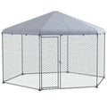 GFVCNIO PawHut Large Metal Coop Run for Ducks and Rabbits with Waterproof and Anti-UV Cover Walk-in Poultry Cage Hen House for Outdoor and Yard Farm Use 13‘ x 11.4‘ x 8.6‘
