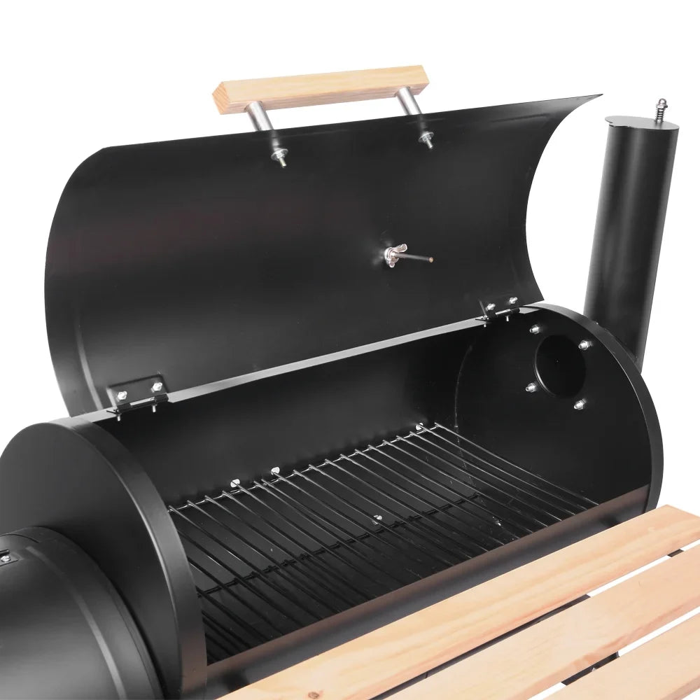 UBesGoo Charcoal Grill Portable BBQ Grill and Offset Smoker Steel BBQ Pit Outdoor for Camping, Black