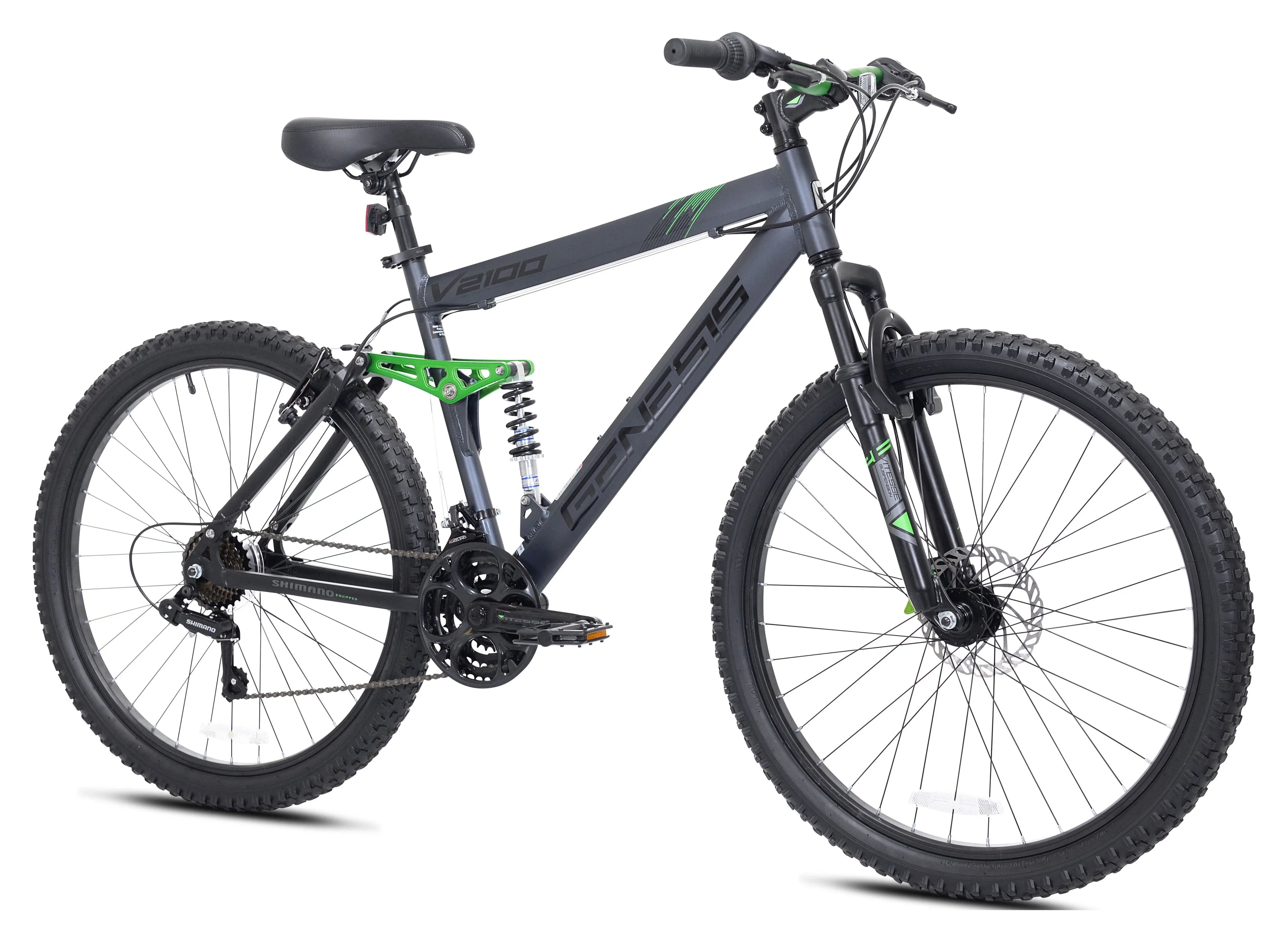 Genesis 26" V2100 Men's Dual Suspension Mountain Bike, Slate Gray