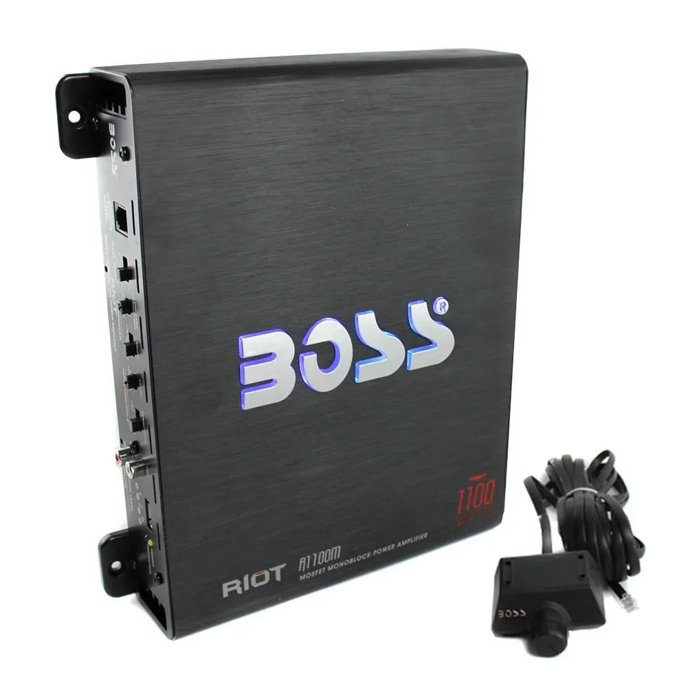 MTX TNE212D 12" 1200W Dual Loaded Car Subwoofer and Boss 1100W Amplifier w/ Kit