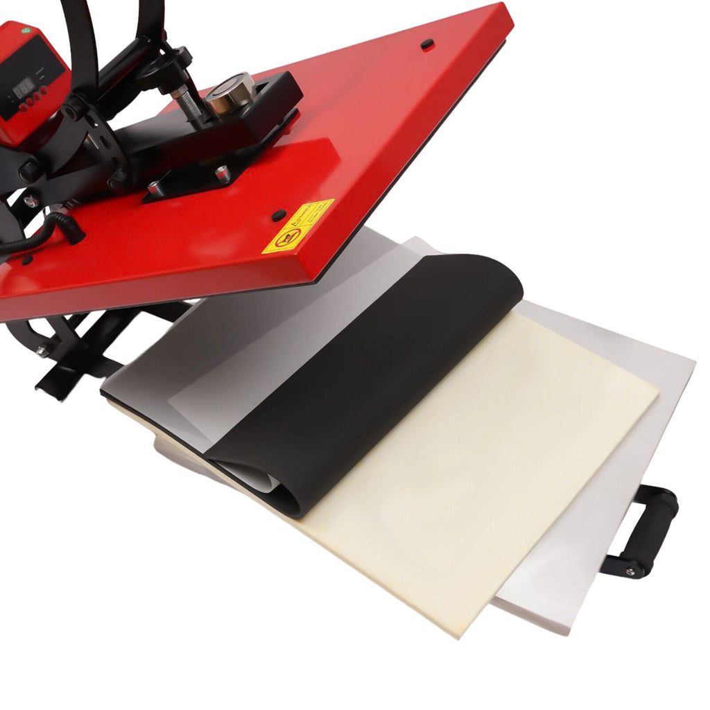 Wuzstar 16"x20"Auto Open Heat Press Machine W/Slide Out Base Clamshell Heat Transfer Machine for T-Shirt, Bags, Hat Plate, Cap