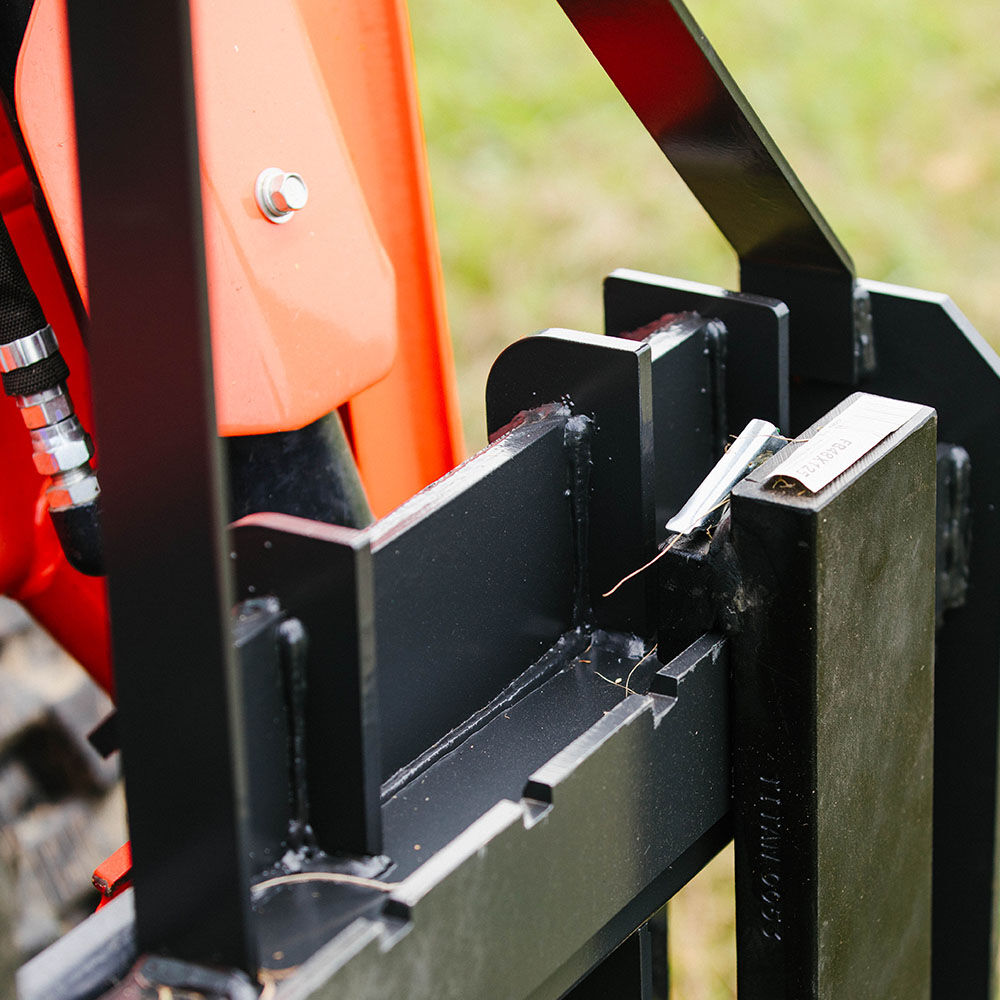 Titan Attachments Standard Series Pallet Fork Frame, Quick Tach Connection for Skid Steers, Tractors, Optional Pallet Fork Blades, Hay Spear Sleeves Included, 2" Receiver Hitch, Rated 4,000 LB