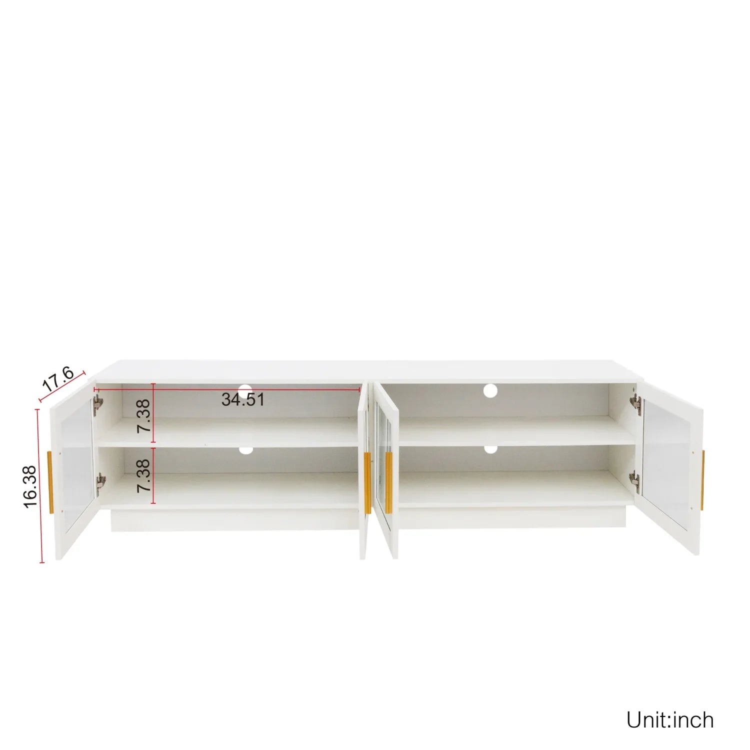 Stylish and Modern Wood Storage Cabinet with Shelves - Ideal Space-saving Solution for Your Home Perfect Entertainment Center for Living Room or Bedroom 70.87” Length