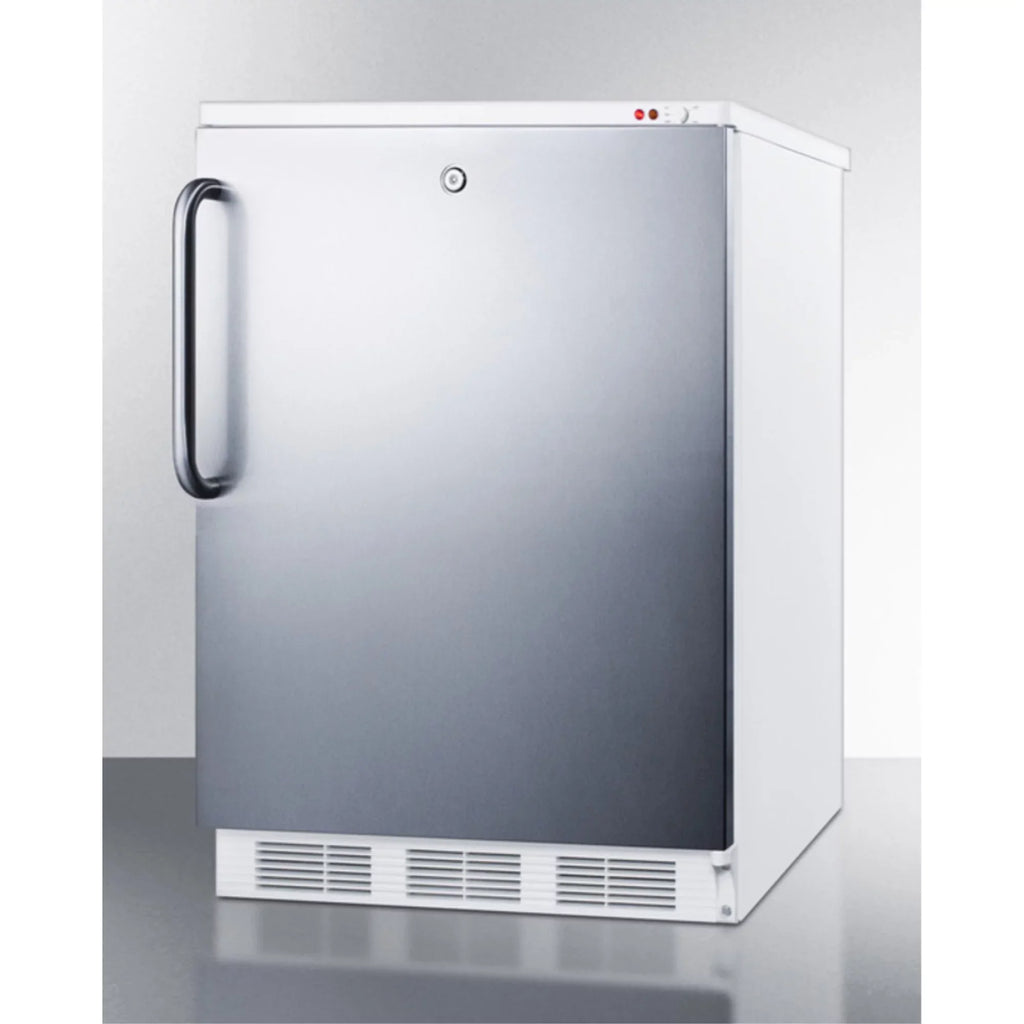 Summit Appliance 2.5 cu ft Medical built-in- under- counter Manual Defrost Upright Freezer, Stainless Steel
