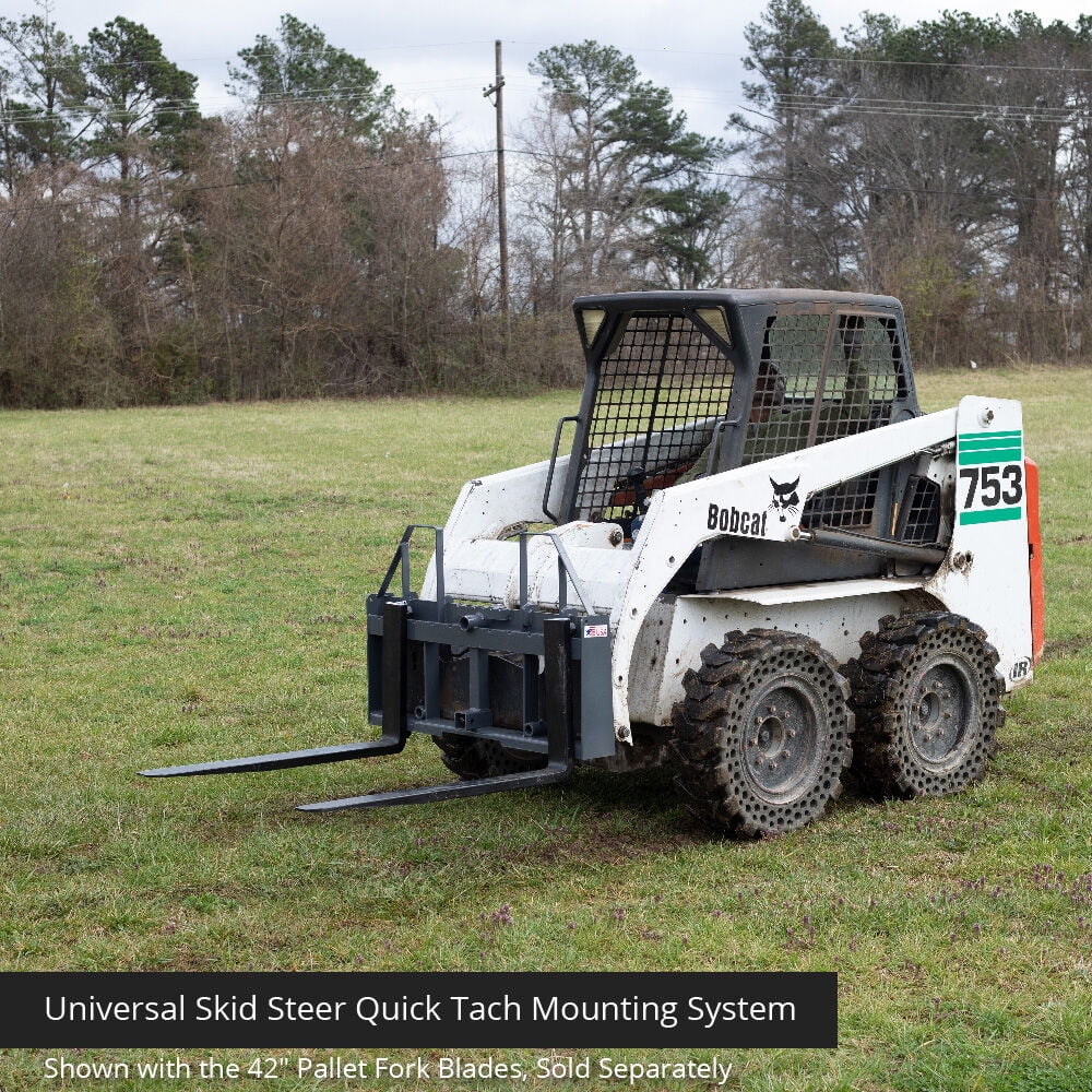 Titan Attachments UA USA Made Grey Step-Through Pallet Fork Frame Attachment, Rated 4,000 LB, Quick Tach Mounting