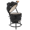 SalonMore 13in Round Ceramic Charcoal Grill Black