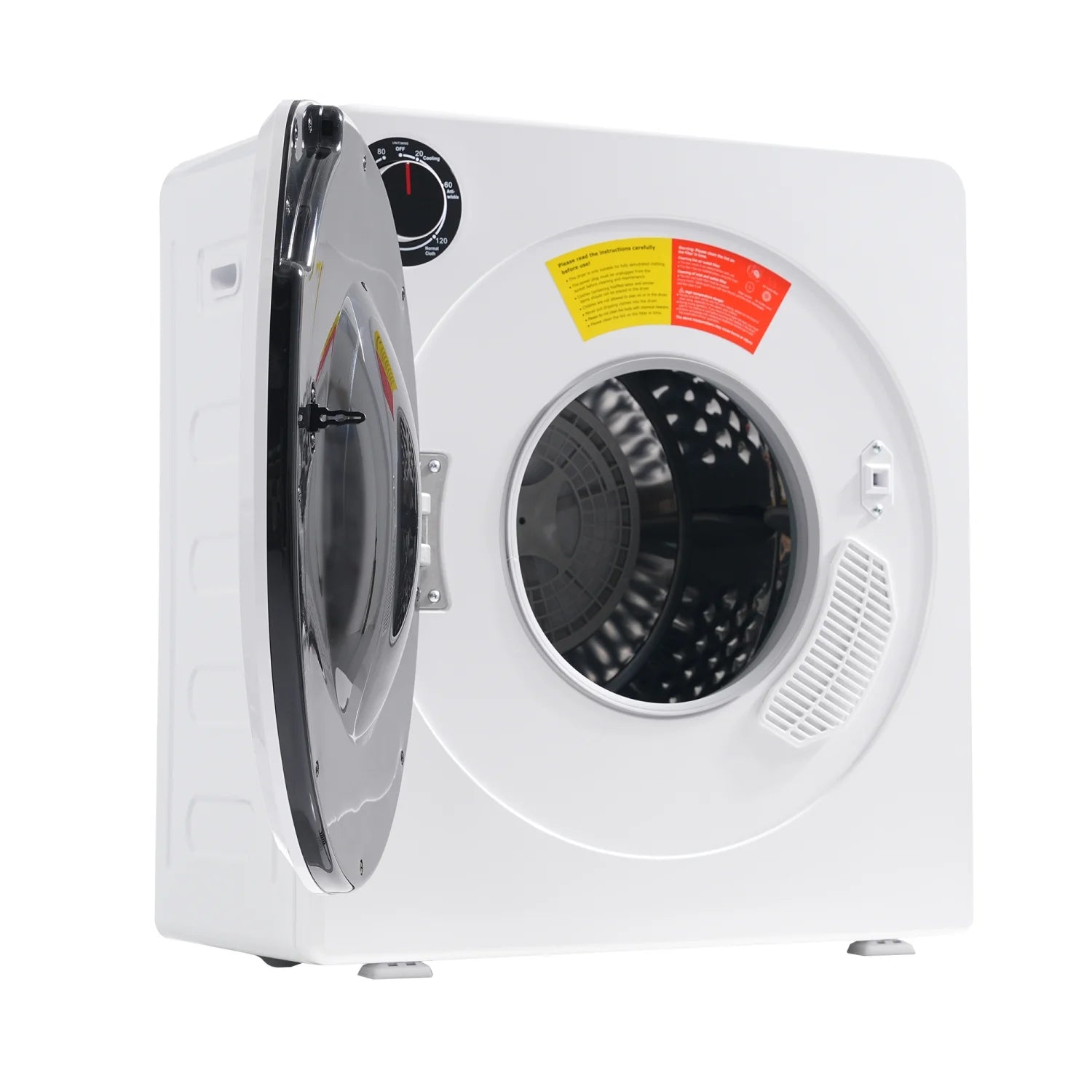 ZNESKPG 1.95 Cu.ft Front Load Clothes Dryer Portable Compact Dryer 830W 5 Drying Modes Stainless Steel Drum with Overheat Protection Dust Removal Deodorization and Lint Removal Func