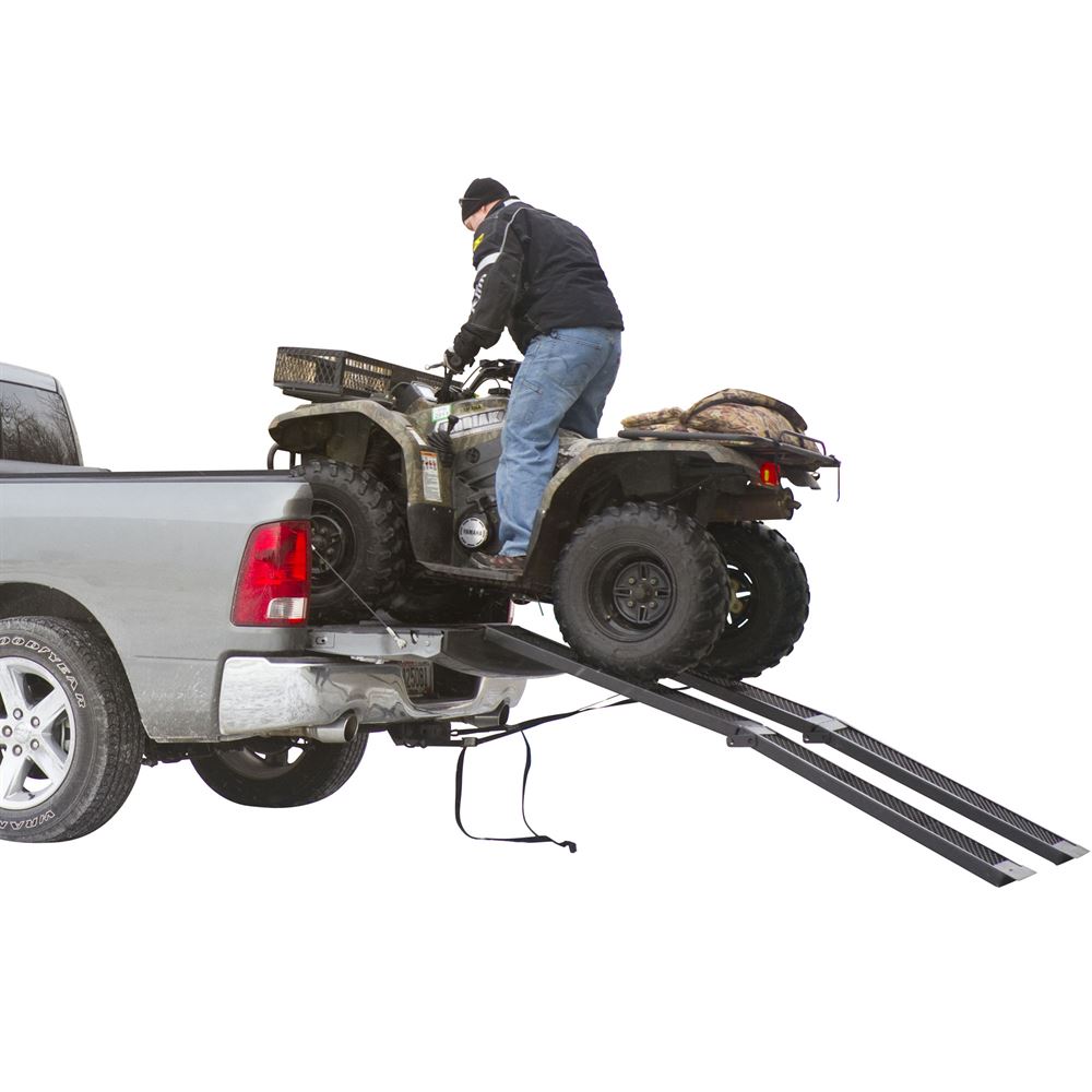 90in Black Steel Dual Runner Folding ATV Ramps