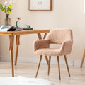 Elegant and Luxurious Faux Fur HengMing Dining Chairs: Stylish Mid Century Side Chairs with Solid Painting Steel Leg for Comfortable Seating Experience in Your Dining Room Decor