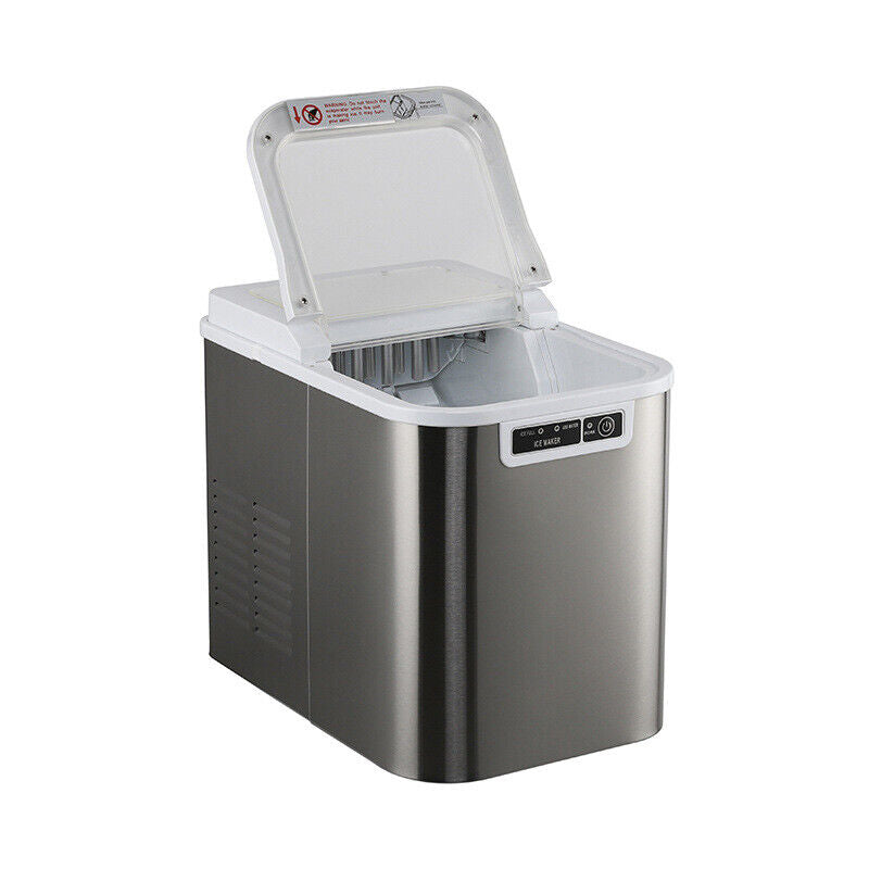 CJC Countertop Ice Maker Portable Ice Machine with Carry Handle Basket and Scoop for Home Kitchen Party 110V