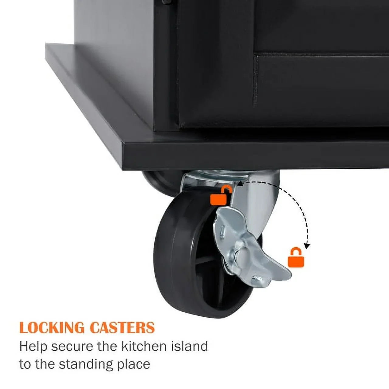 Soges 41.5" Kitchen Island Rolling Island Cart with Hidden Cabinet, Adjustable Shelves, and Towel Rails, Black