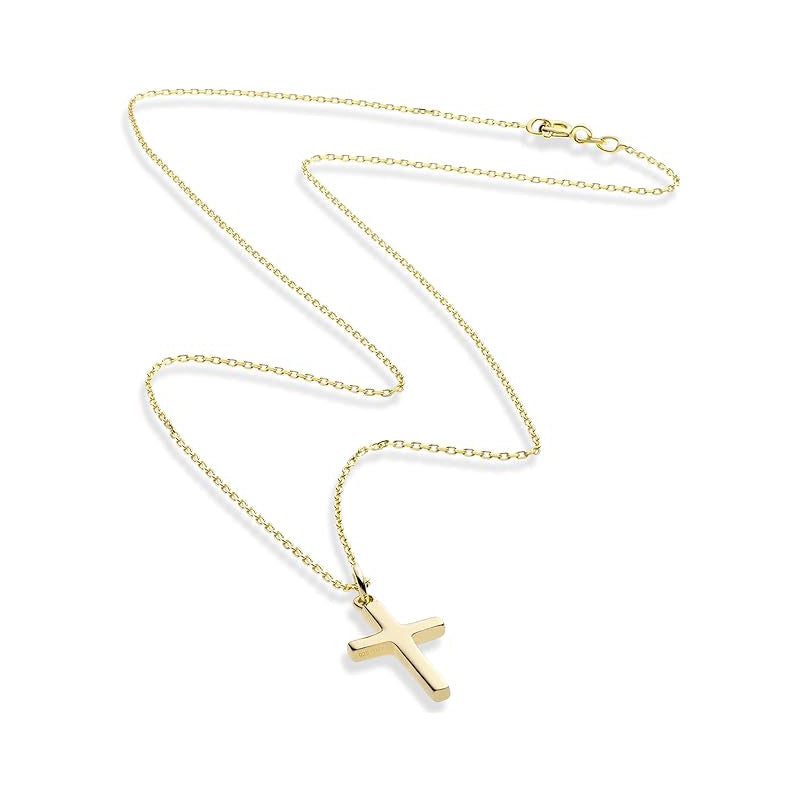 14K Gold Plated Small Cross Pendant Necklace