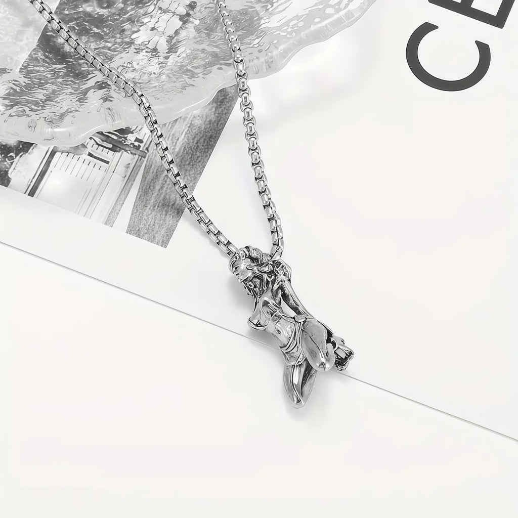 Men BDSM-inspired Kinky Pendant Necklace, Copper With Silver Plating, Gothic  Jewelry, Statement Fashion Accessory