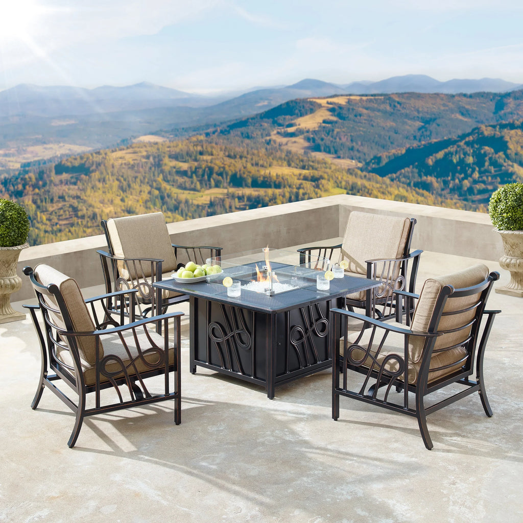 Aluminum Deep Seating Rocking Club Chairs in Antique Copper (set of 4)