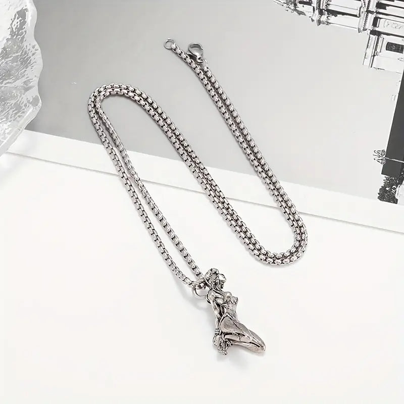 Men BDSM-inspired Kinky Pendant Necklace, Copper With Silver Plating, Gothic  Jewelry, Statement Fashion Accessory