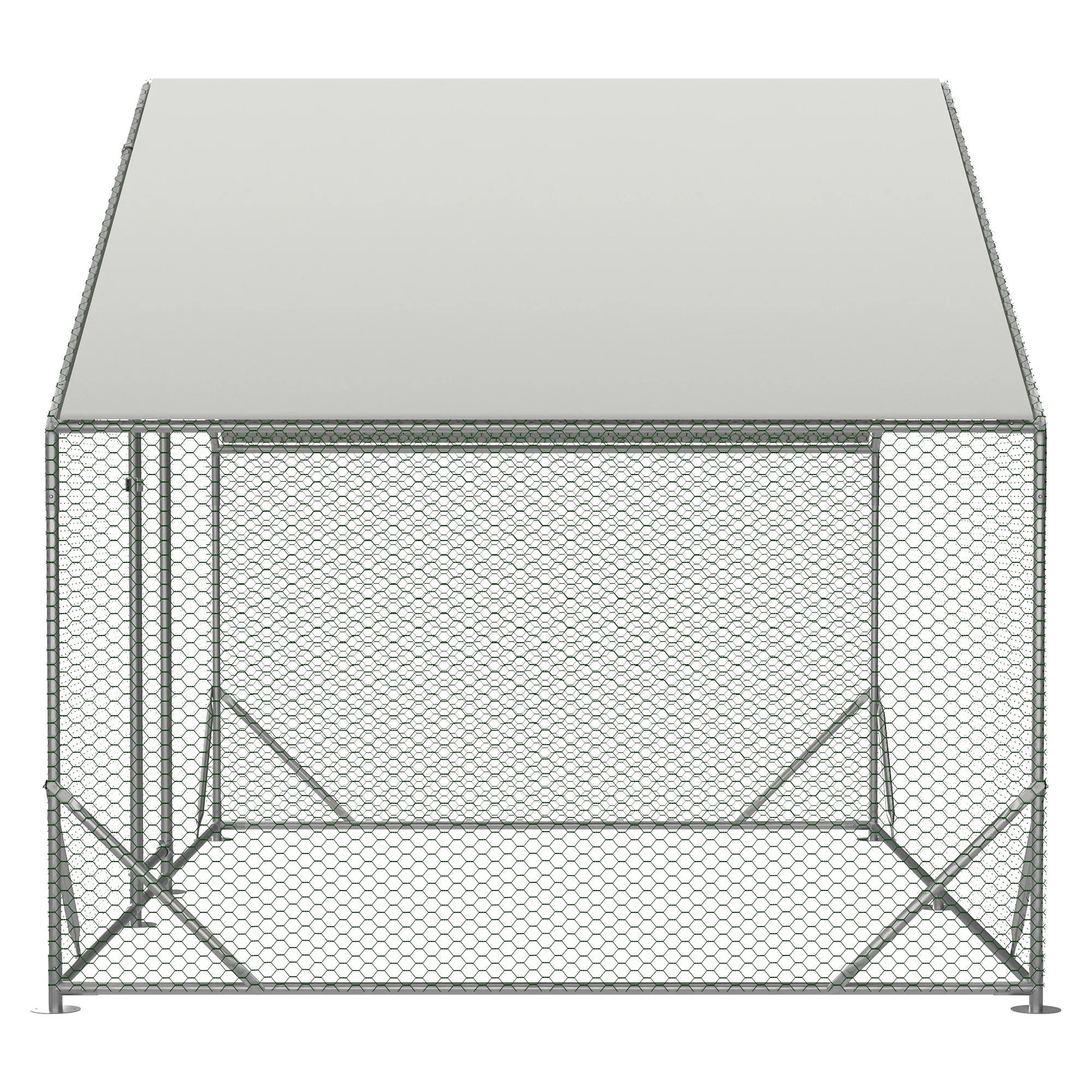 Large Metal Chicken Coop, Walk-in Chicken Run,Galvanized Wire Poultry Chicken Hen Pen Cage, Rabbits Duck Cages with Waterproof and Anti-Ultraviolet Cover for Outside(10' L x 6.6' W x 6.56' H)