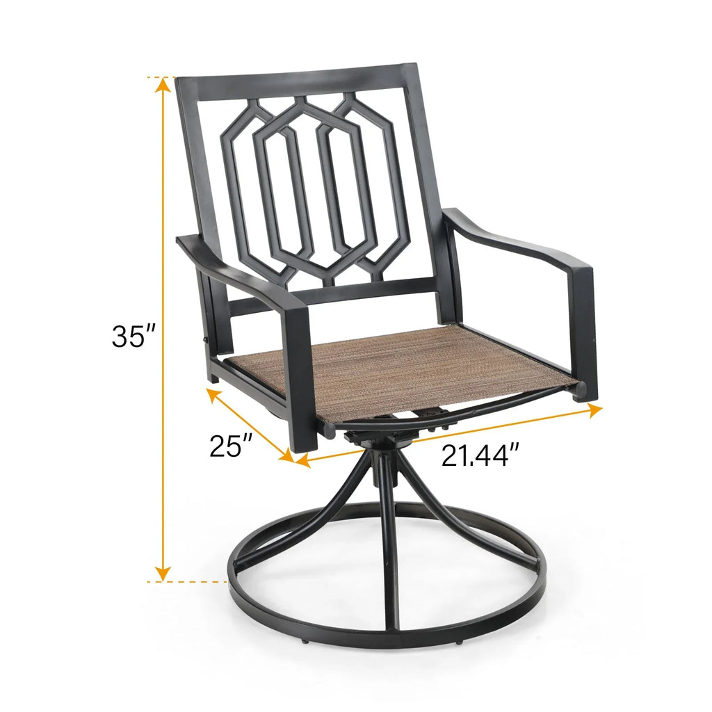 Sophia & William Outdoor Patio Swivel Dining Chair - Textilene - Set of 2