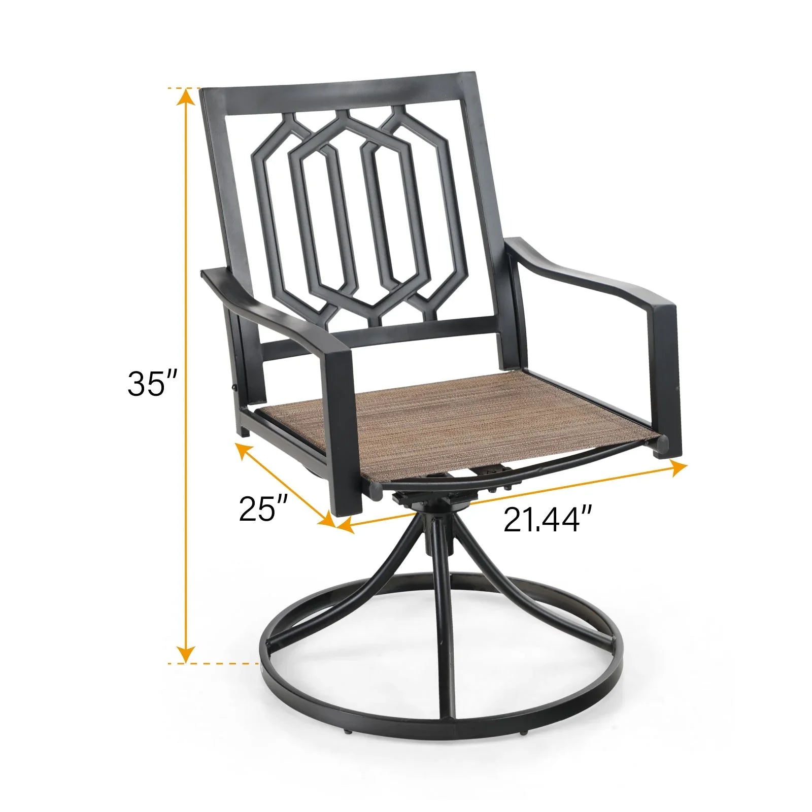 Sophia & William Outdoor Patio Swivel Dining Chair - Textilene - Set of 2