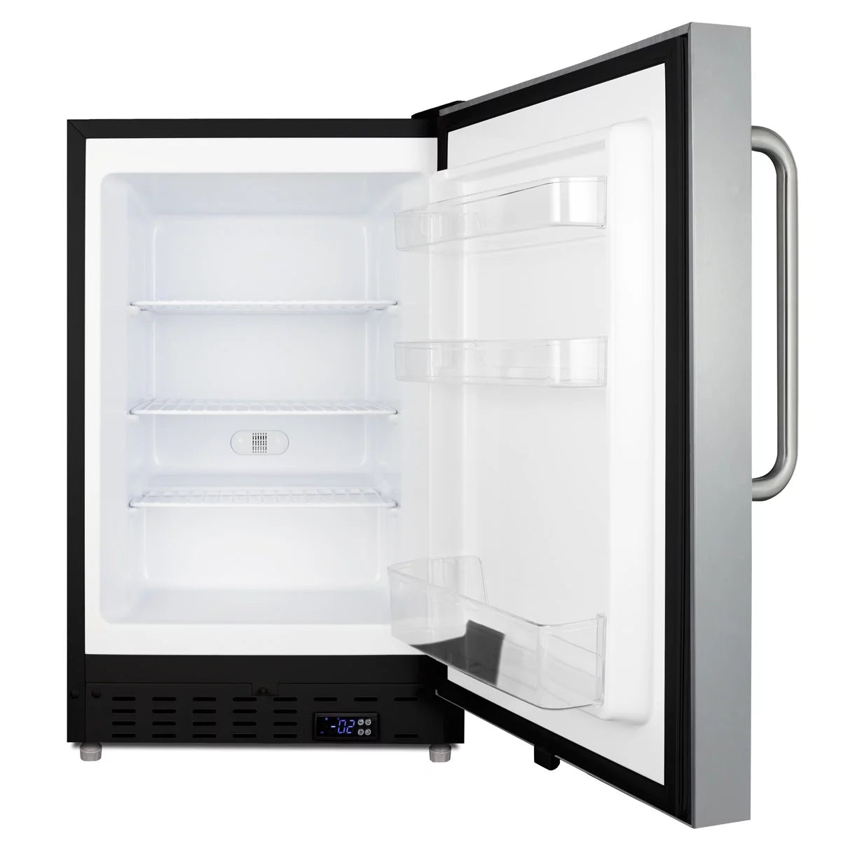 Summit ALFZ37BSSTB 20 in. Built-In All-Freezer, Stainless Steel & Black - 25 in.
