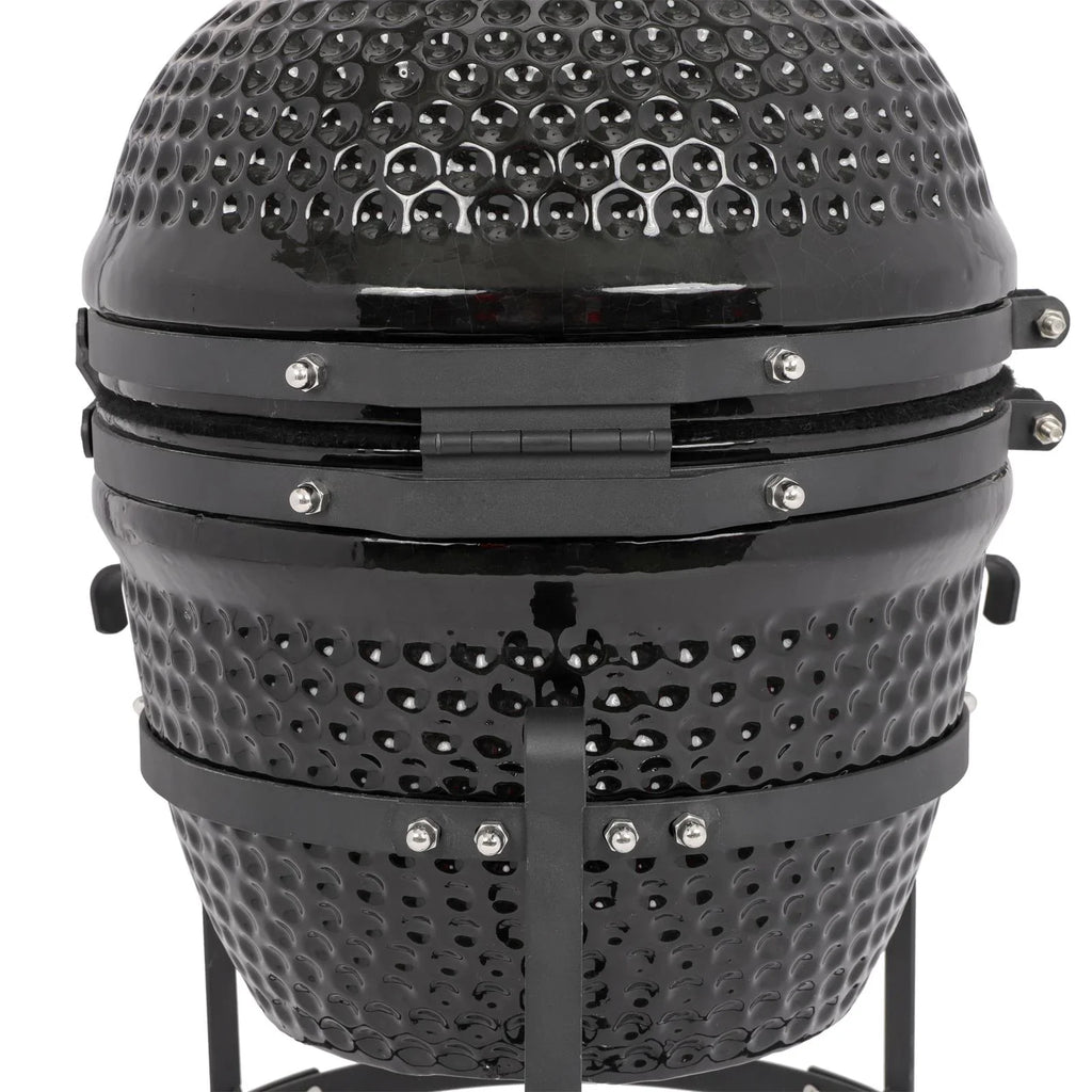 SalonMore 13in Round Ceramic Charcoal Grill Black