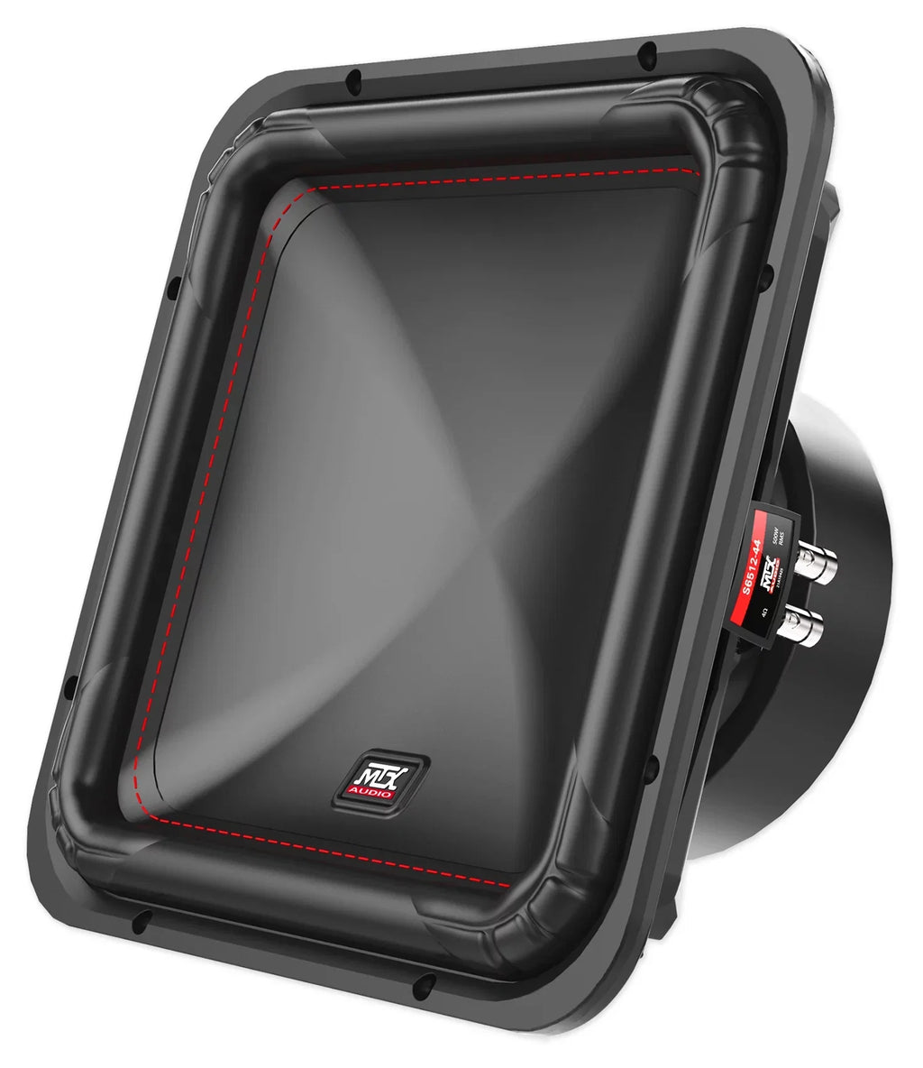 MTX S6512-44 12" 500w RMS Square Car Audio Subwoofer+Vented Sub Box Enclosure