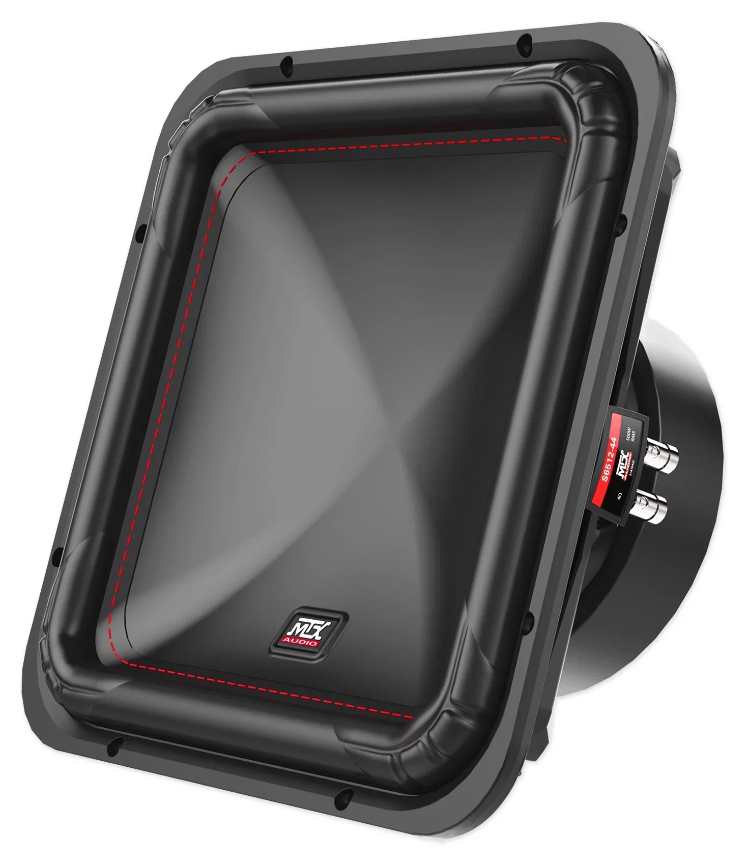 MTX S6512-44 12" 500w RMS Square Car Audio Subwoofer+Vented Sub Box Enclosure