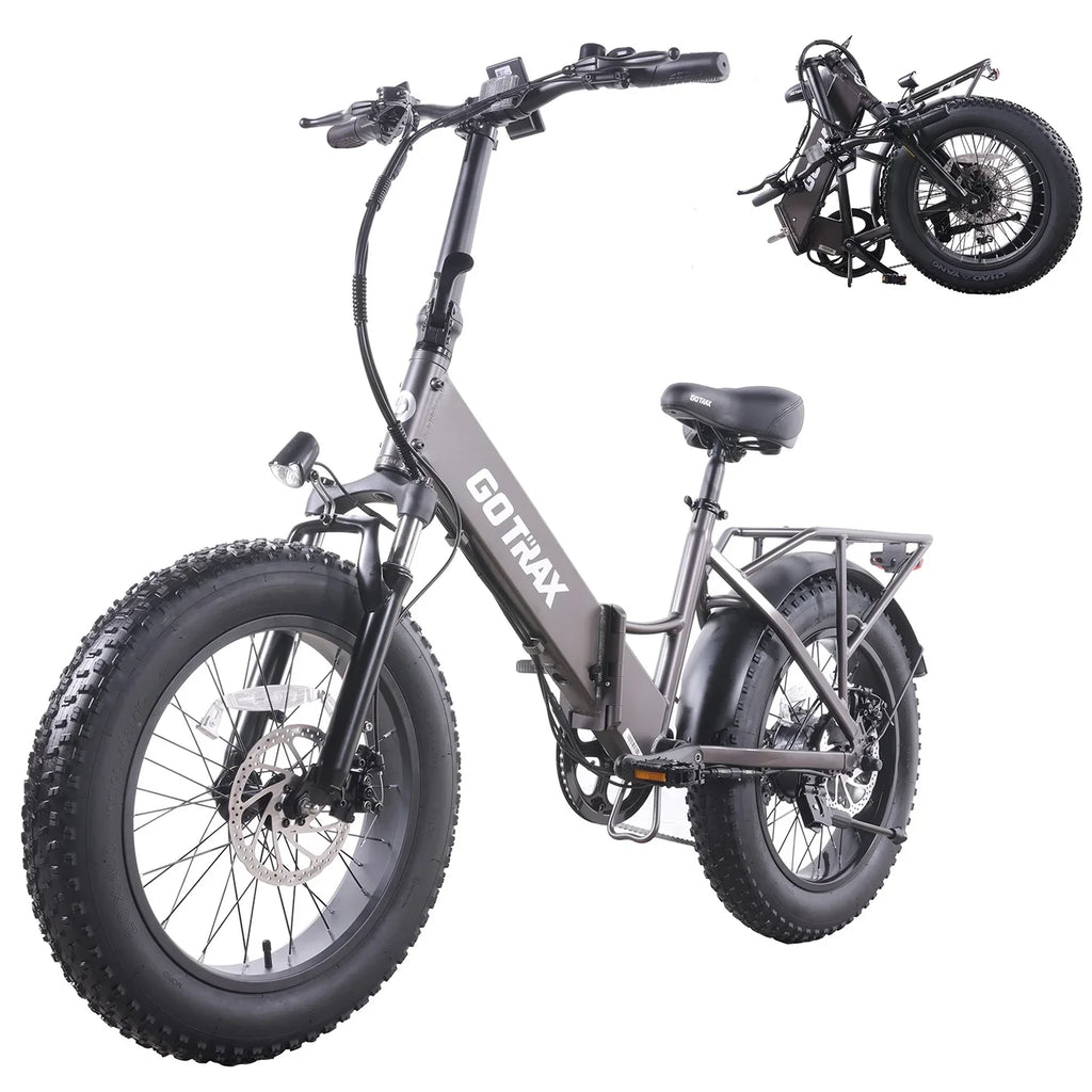 GOTRAX F3 500W Fat Tire Electric Bikes for Adults, 20" x 4" Off Road Tires 20MPH 60miles, Front suspension Folding Commuter E-Bike for Adult