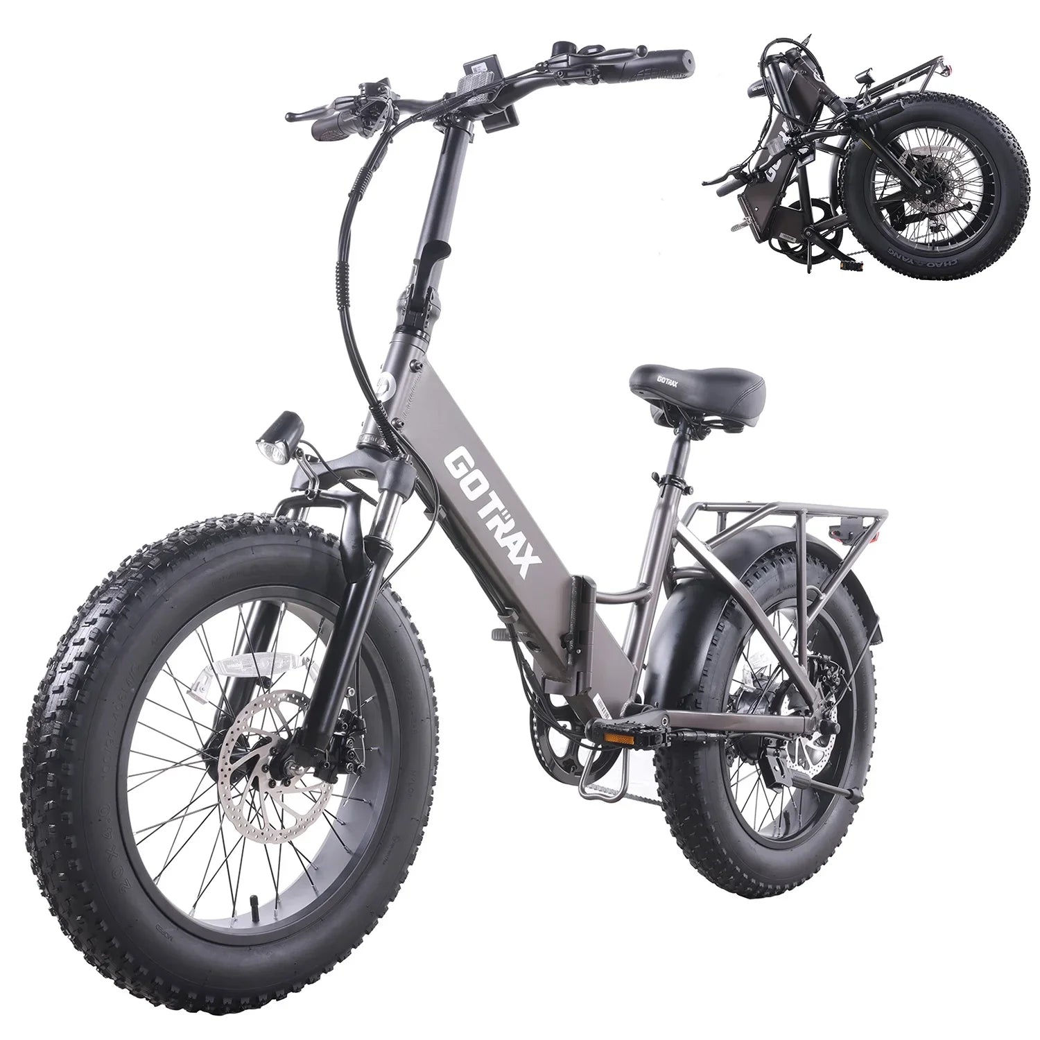 GOTRAX F3 500W Fat Tire Electric Bikes for Adults, 20" x 4" Off Road Tires 20MPH 60miles, Front suspension Folding Commuter E-Bike for Adult