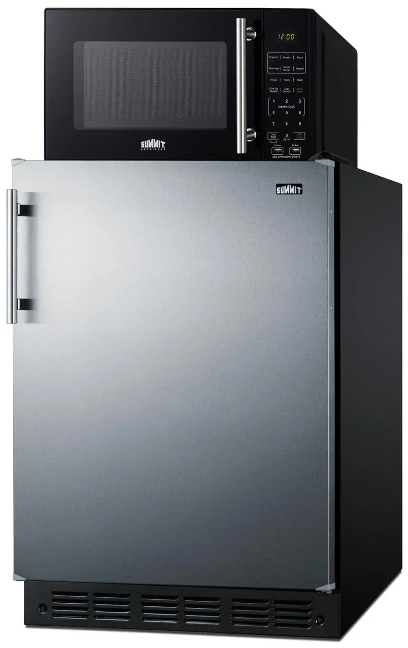 Summit MRF708BLSSA Microwave & Refrigerator Combination with Allocator