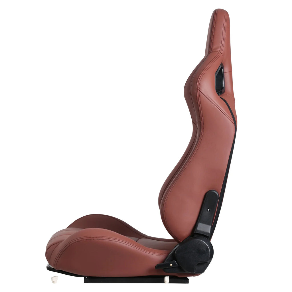 2-Piece Ergonomic Racing Seats: Adjustable Double Slides Ultimate Gaming Seats, PVC Racing Simulator Game Seats Unleash Your Inner Automotive Racing Seats (Brick Red)