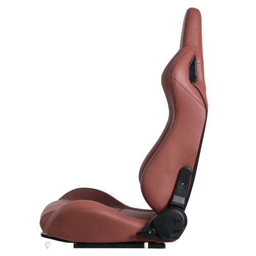 2-Piece Ergonomic Racing Seats: Adjustable Double Slides Ultimate Gaming Seats, PVC Racing Simulator Game Seats Unleash Your Inner Automotive Racing Seats (Brick Red)