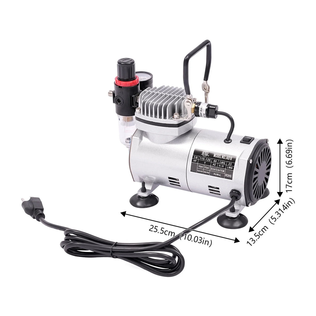 Airbrush Spray Booth Kit With LED Light & Filter Hose for Model Painting Airbrushing Set