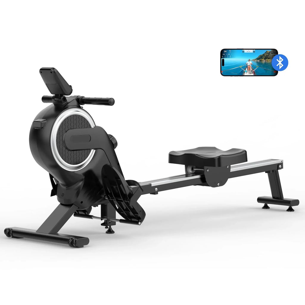 Rowing Machine, 16 Level Resistance Magnetic Rowing Machine Max 265lb Weight Capacity Row Machine Neche Resistance Magnetic with App Compatible Rower for Home Gym