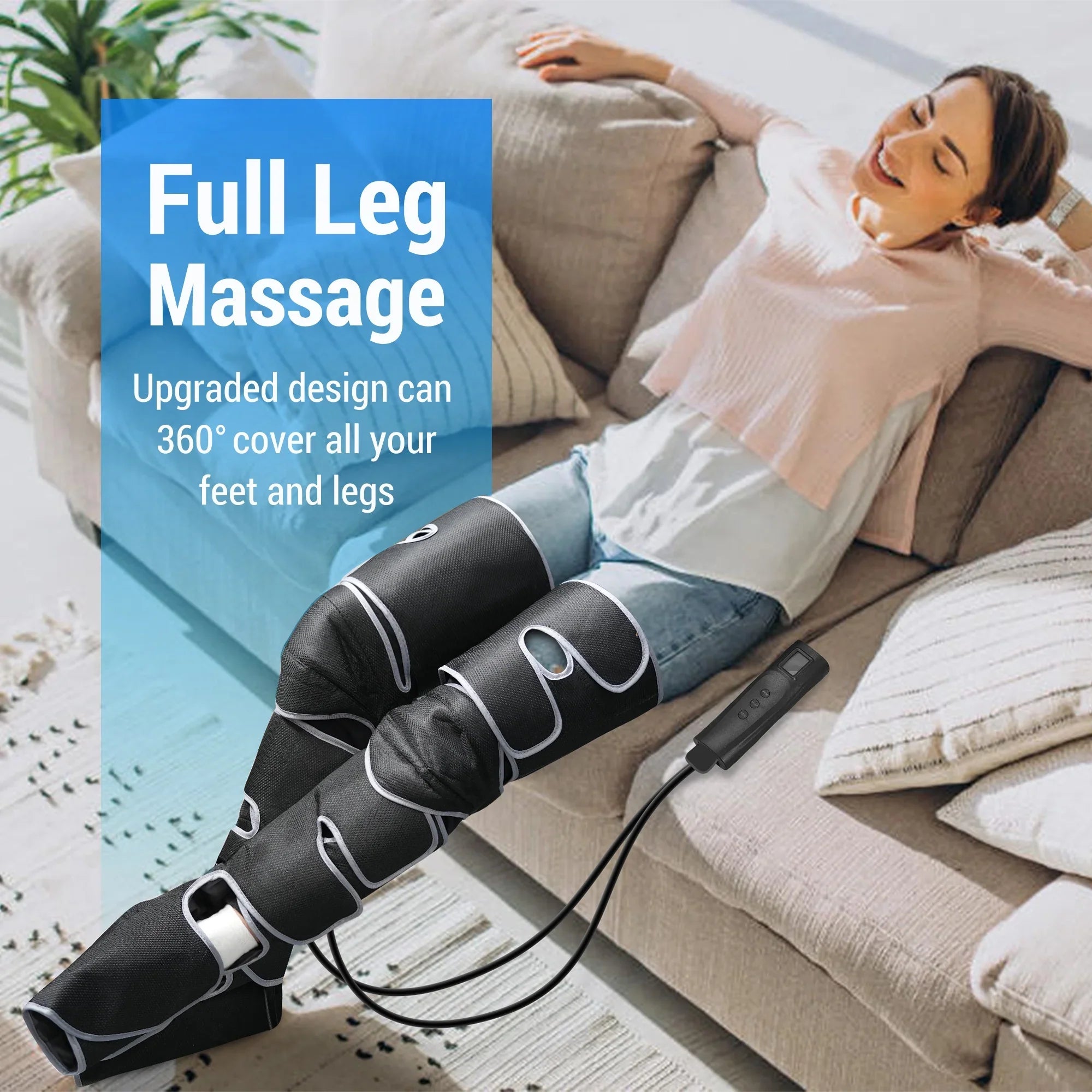 Comfier Leg Massager for Circulation, Air Compression Calf Knee Foot Massager with Heat, Leg Wraps Massage Boots for Pain Relief, Mothers Day Gifts
