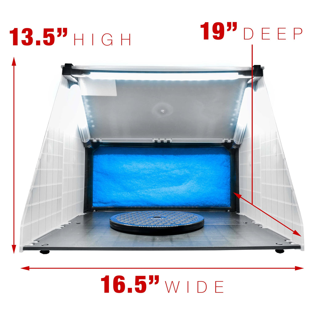 Portable Hobby Airbrush Paint Spray Booth Kit Exhaust Filter LED Light Set Model