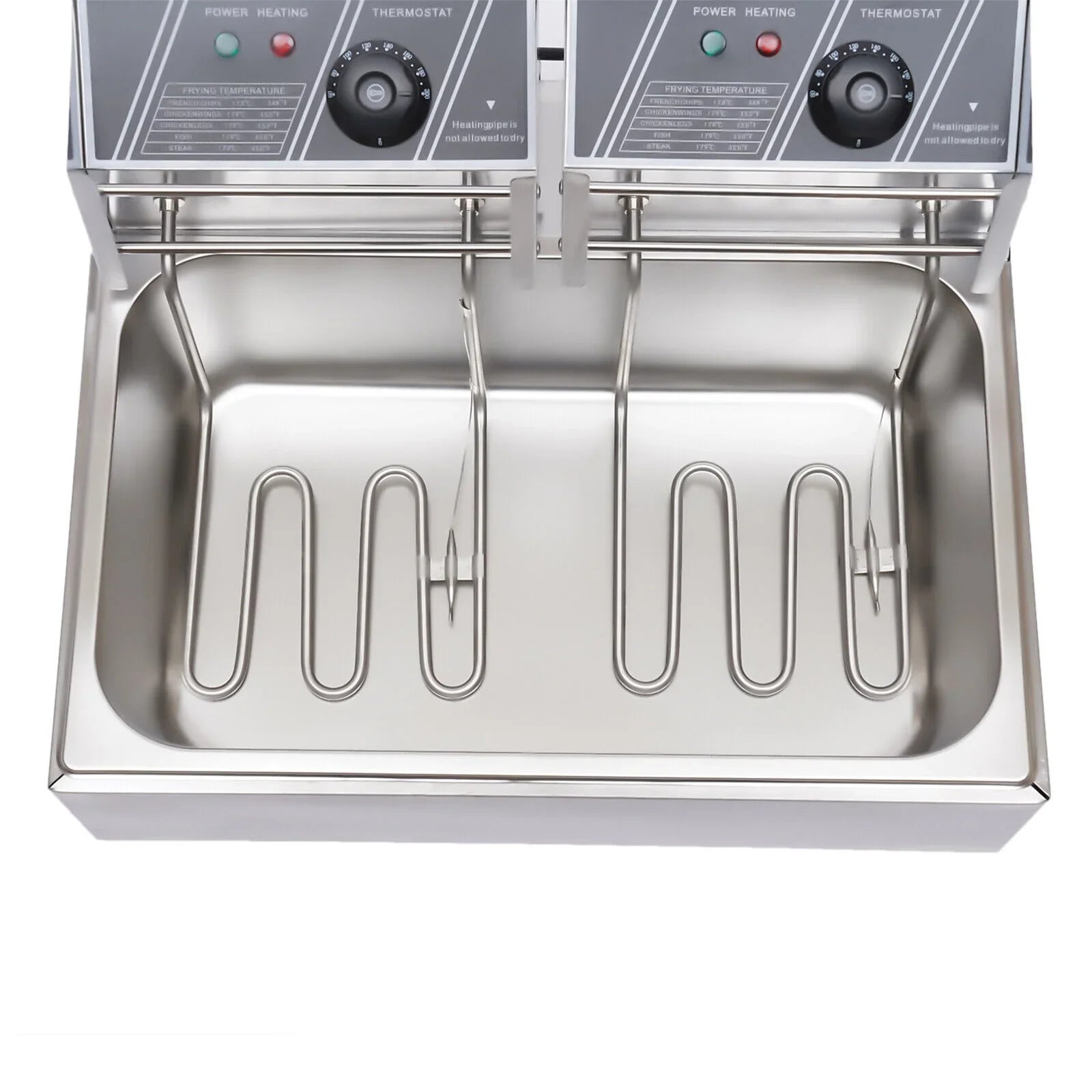5000W Extra Large Electric Deep Fryer Commercial Restaurant Fry Basket 12L Electric Deep Fryer Single Tank Stainless Steel Fry Basket Commercial Electric Deep Fryer Stainless Steel