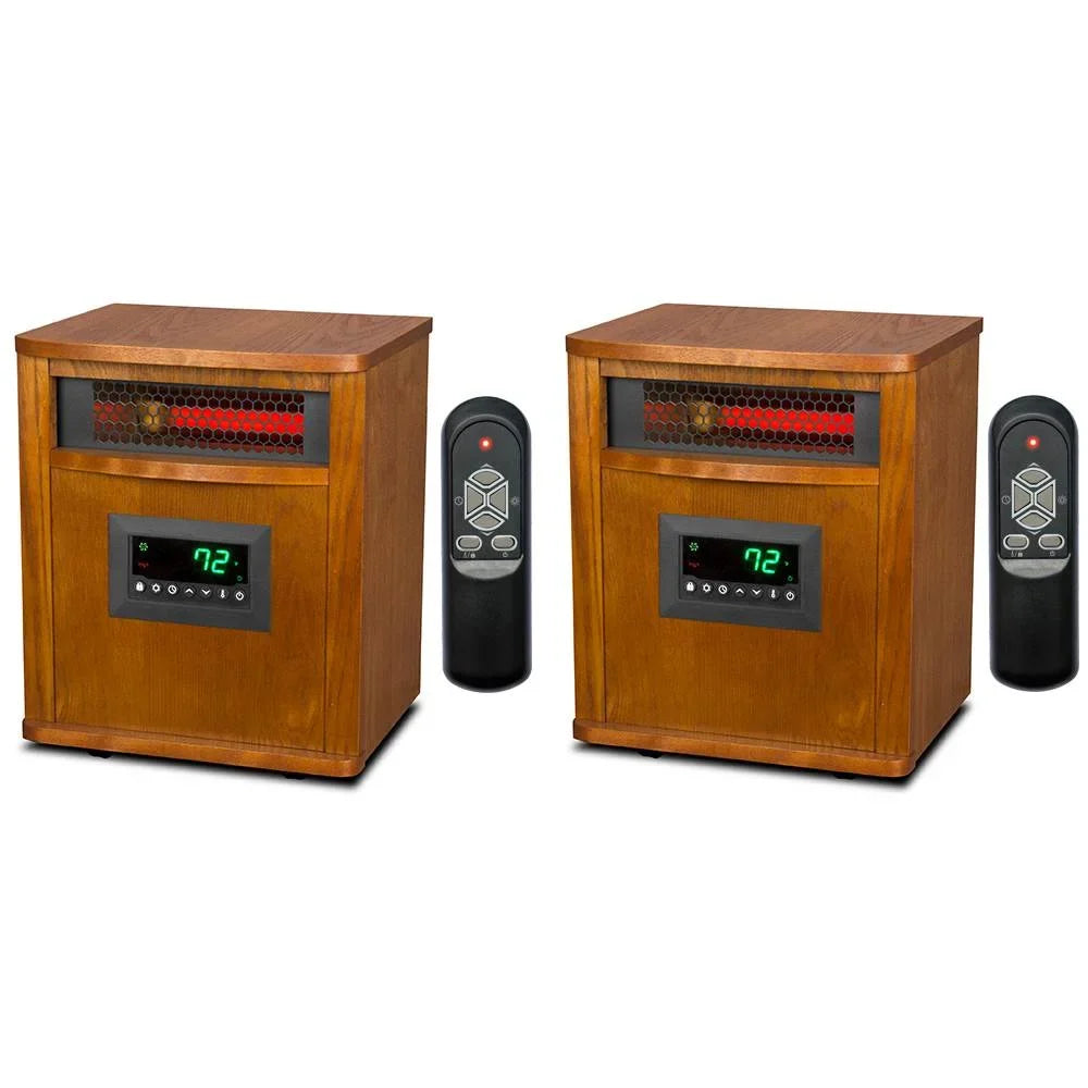 Lifesmart 1500W Electric Infrared Quartz Indoor Space Heater, (2 Pack)