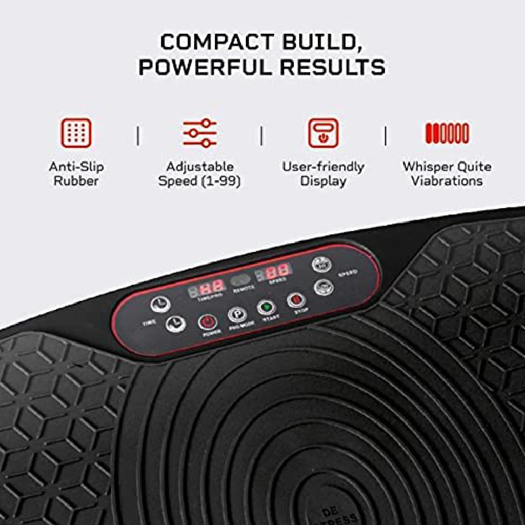 LifePro Waver Mini - Compact Vibration Plate Exercise Machine with Workout Bands, Black