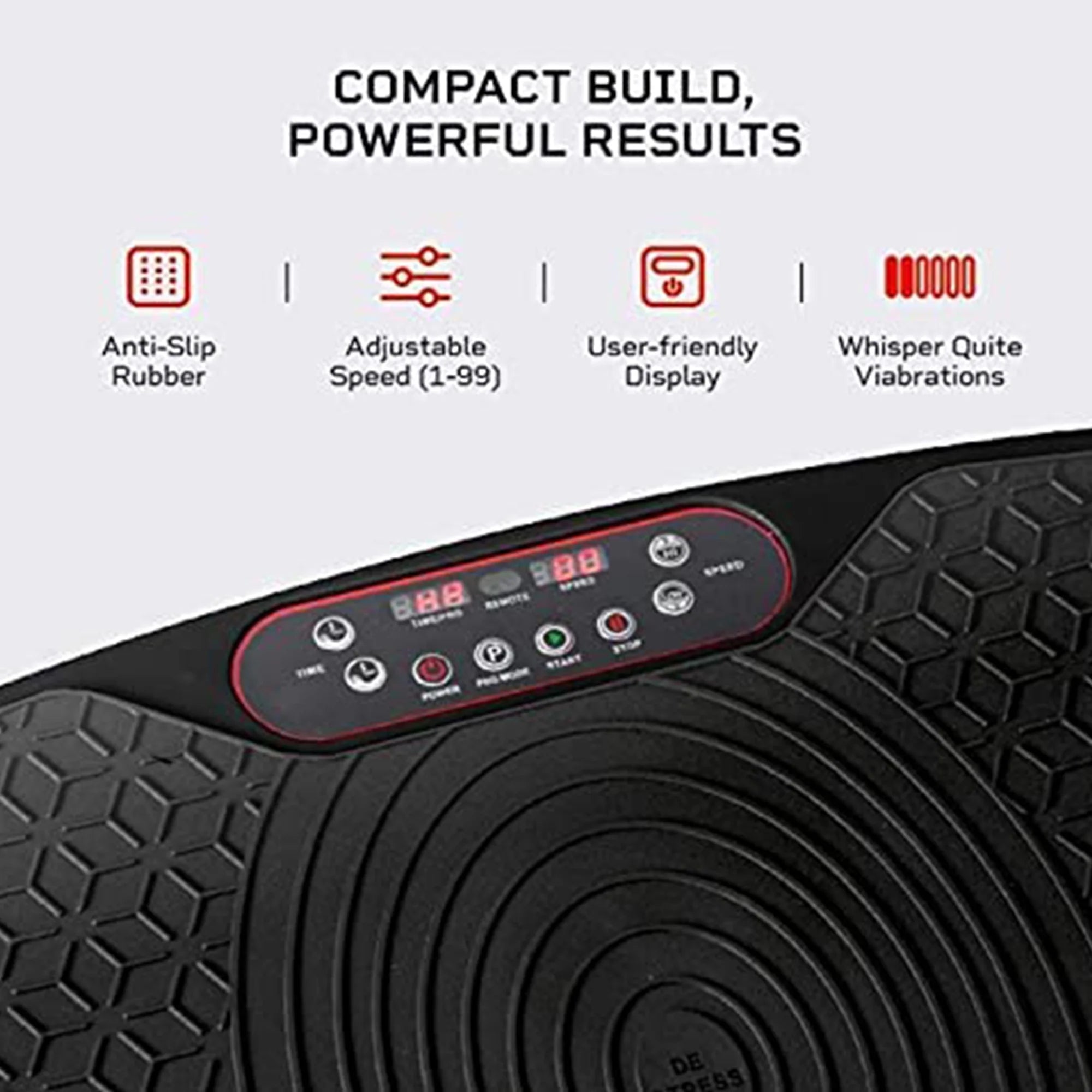 LifePro Waver Mini - Compact Vibration Plate Exercise Machine with Workout Bands, Black