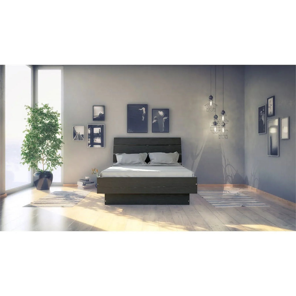 Home Square 2 Piece Furniture Set with Platform Full Bed and 2 Drawer Nightstand