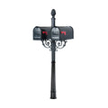 Twin Contemporary Mailbox Post System With Standard Solar Box, No Number Plate