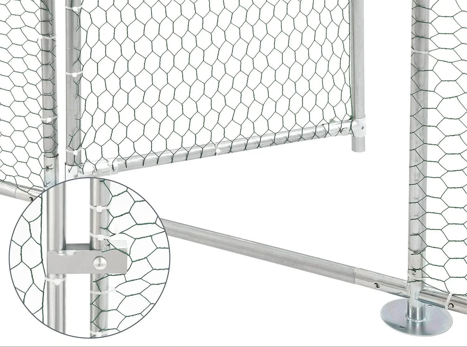 Spacious Large Galvanized Metal Chicken Coop with Waterproof and Anti-Ultraviolet Cover Walk-in Chicken Run and Hen Pen Cage for Rabbits and Ducks Outdoor Wire Poultry Cages (10‘ L x 6.