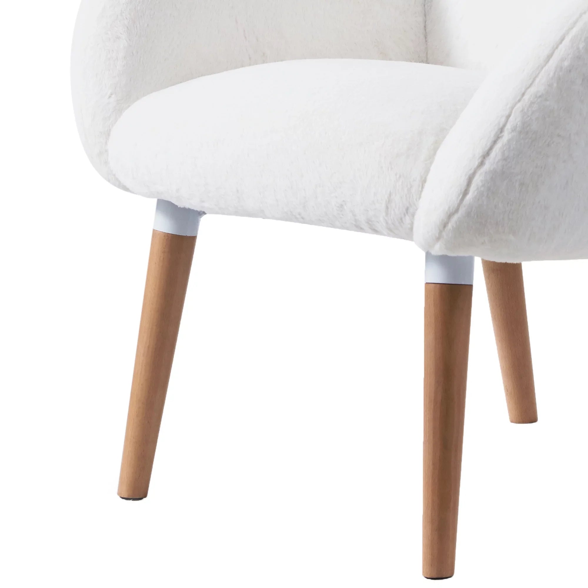 Pure solid wood beech frame imitation lamb fabric sofa chair, suitable for living room and hotel