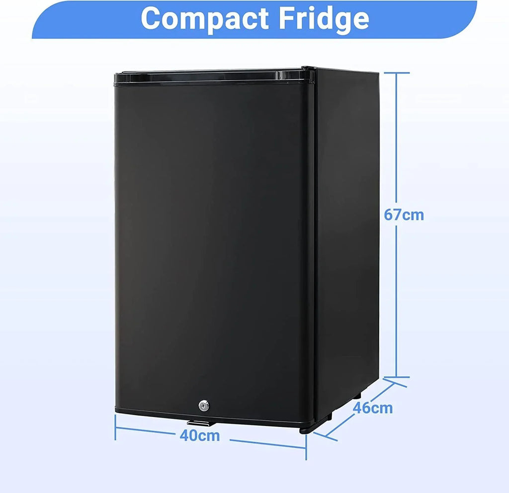 SMETA 1.7 Cu ft Portable Absorption Mini Fridge No Noise with Lock, Adjustable Foot, Reversible Door