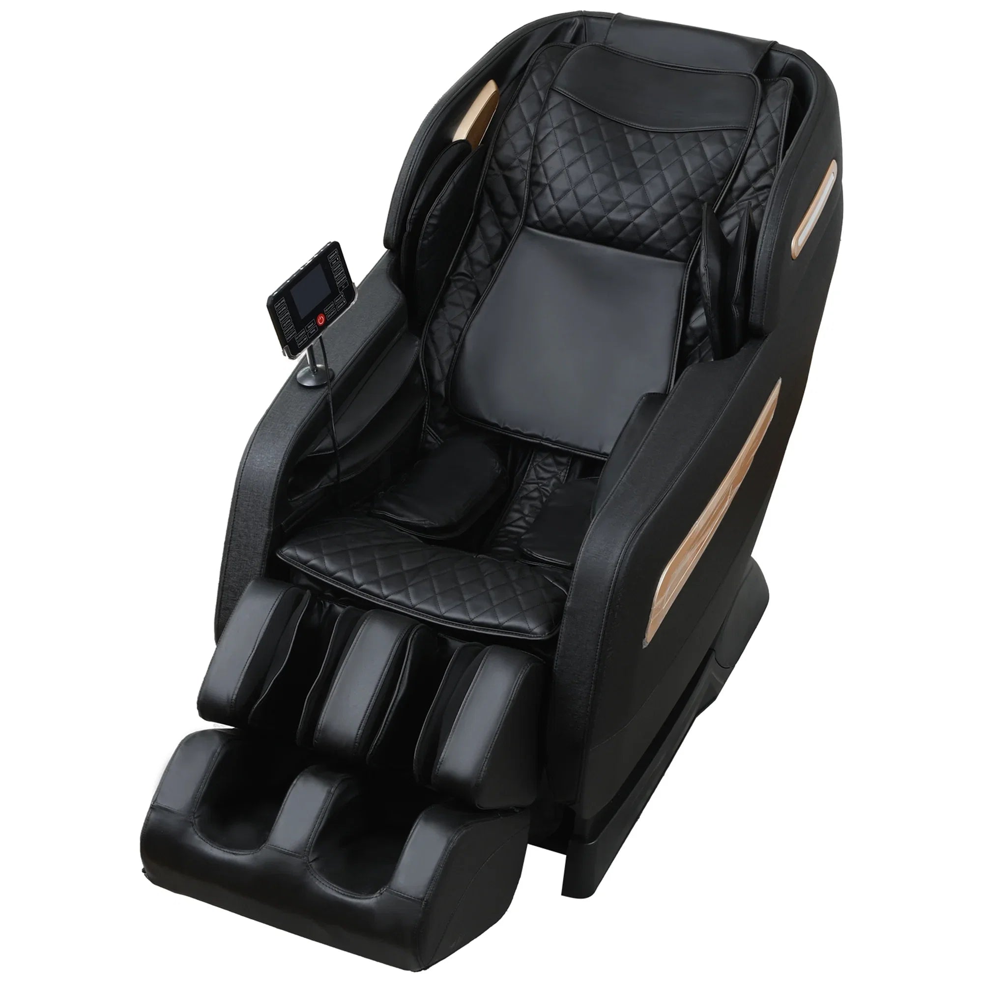 2024 4D Zero Gravity Massage Chair, Full Body Shiatsu Recliner with Yoga Stretching, SL Track, Intelligent Voice Control, Calf Kneading, Calfrest Extension, Premium Black Leather