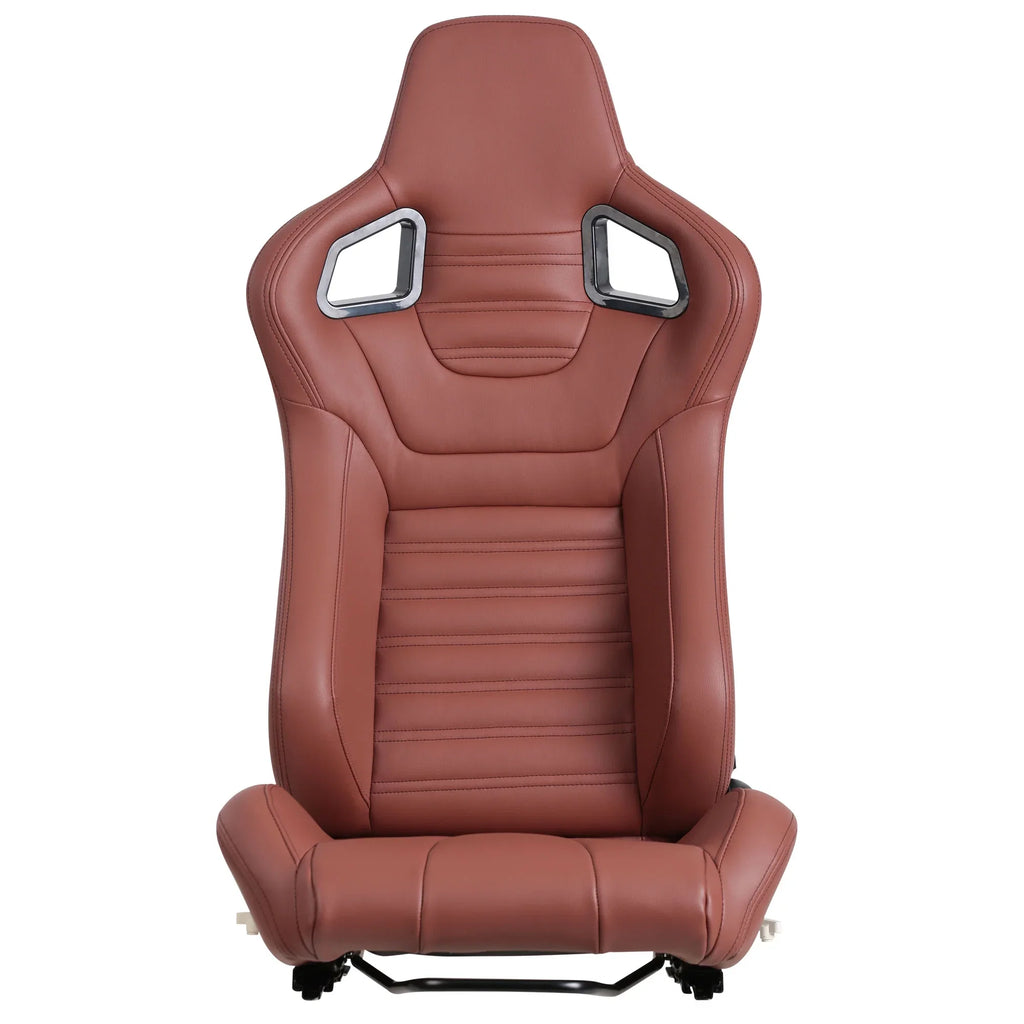 2-Piece Ergonomic Racing Seats: Adjustable Double Slides Ultimate Gaming Seats, PVC Racing Simulator Game Seats Unleash Your Inner Automotive Racing Seats (Brick Red)