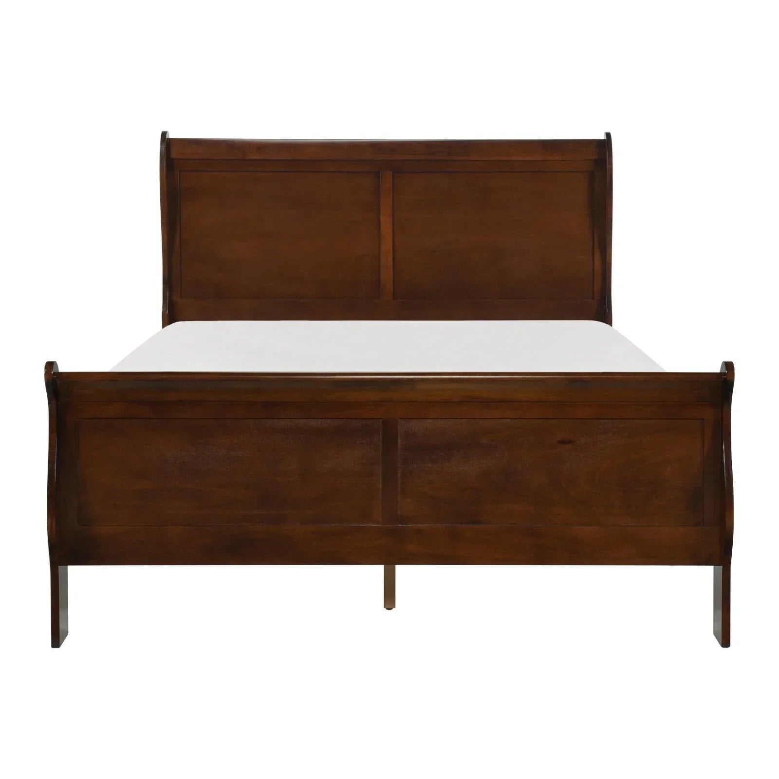 Louis Philippe Style Bedroom 3pc Set Queen Size Bed 2x Nightstands Brown Cherry Finish Classic Bedroom Furniture